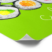 Poster Sushi Time aquarelle wasabi (Coin)