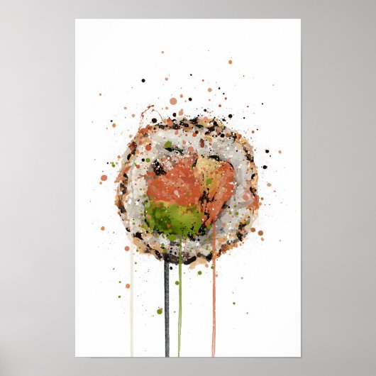 Poster Sushi Uramaki Saumon (Devant)