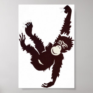 Poster Suspendre le singe