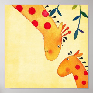 Poster suspension de girafe pour nurserie