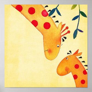 Poster suspension de girafe pour nurserie
