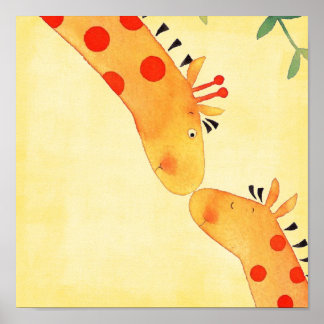 Poster suspension murale pour girafe pour nurserie