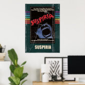Poster Suspiria 1977 Horror Movie VHS Style (Bureau à domicile)