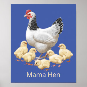 Poster Sussex Chicken Mama Hen et Chicks