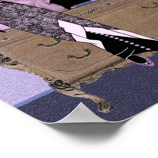 Poster Suzanne en violet et bleu (Coin)