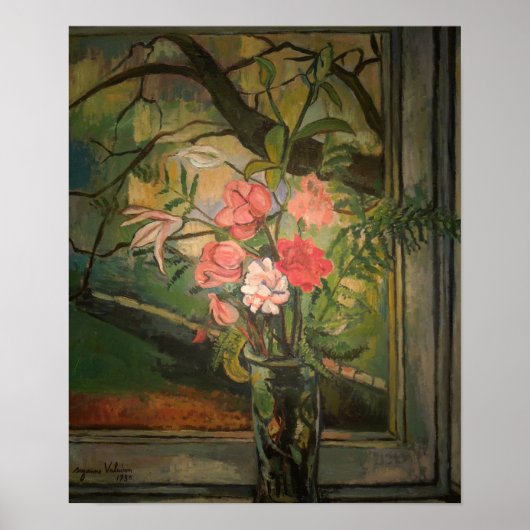 Poster Suzanne Valadon Fleurs devant une fenêtre (Devant)
