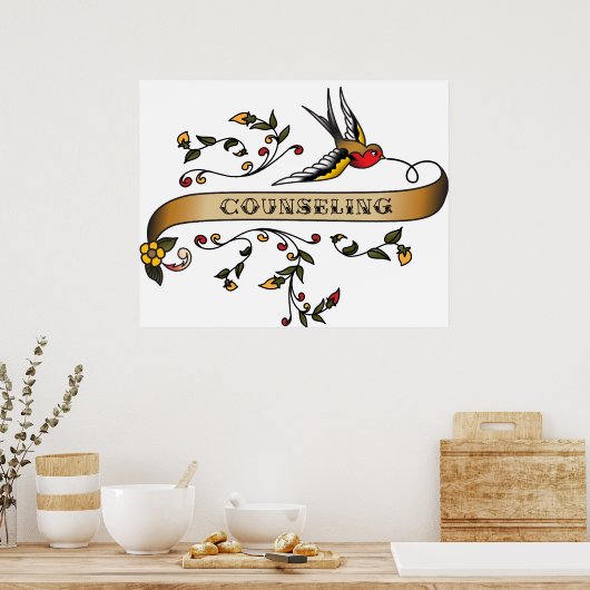 Poster Swallow and Scroll with Counseling (Cuisine)