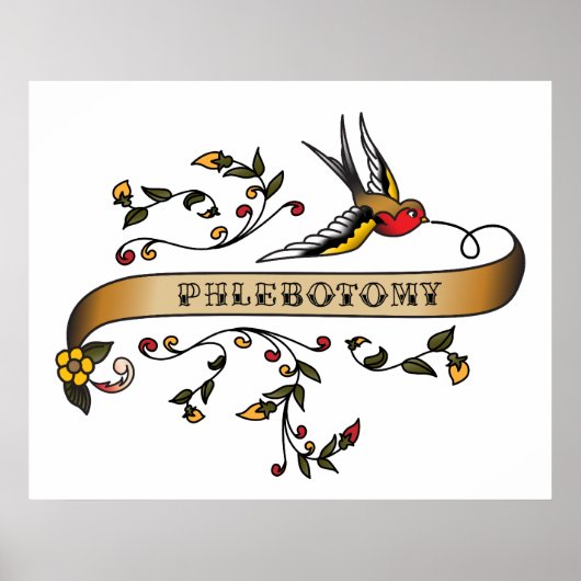 Poster Swallow and Scroll with Phlebotomy (Devant)