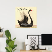 Poster Swan Baby Girl Nursery Ajouter votre propre devis (Bureau à domicile)