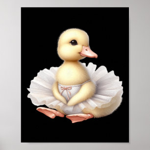 Poster Swan Ballerina Duck Dancing Ballet Aquarelle