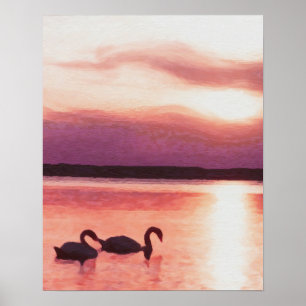 Poster Swans couchés