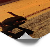 Poster Swans dans le lac au coucher du soleil (Coin)