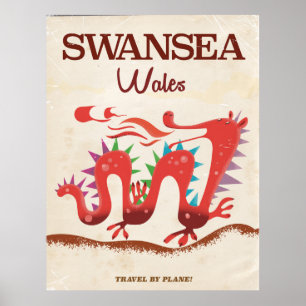 Poster Swansea Wales Dragon