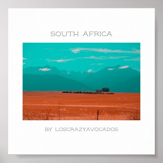 Poster Swartland Fields Mountains Voir Afrique du Sud ZA (Devant)