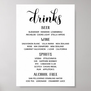 Poster Swash Font Calligraphy Classic Bar Menu Sign