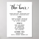 Poster Swash Font Calligraphy Classic Bar Menu Sign (Devant)