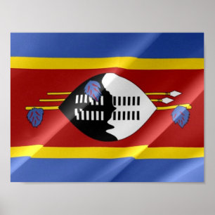 Poster Swaziland - Drapeau d'agitation -