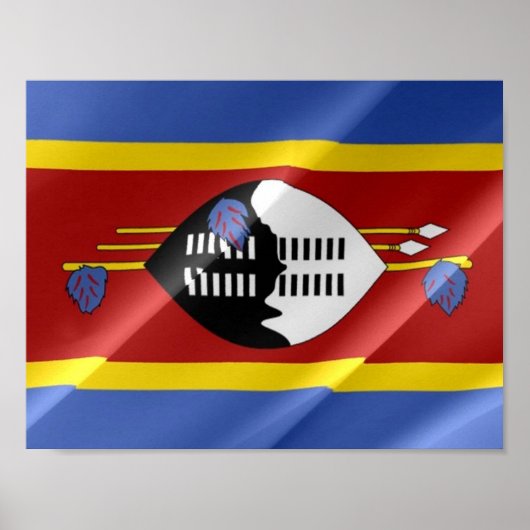Poster Swaziland - Drapeau d'agitation - (Devant)