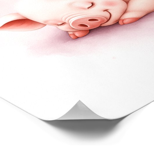 Poster Sweams Dreams Sleeping Piglet Nursery Wall Art (Coin)