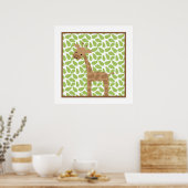 Poster Sweari Safari Petite Giraffe Nursery Wall Art (Cuisine)
