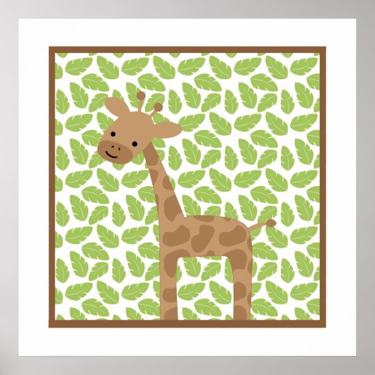 Poster Sweari Safari Petite Giraffe Nursery Wall Art (Devant)