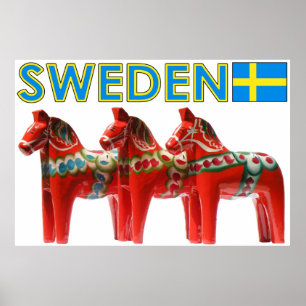 Poster Sweden Dala Horse