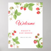 Poster Sweenery Baby shower aux fraises Bienvenue (Devant)