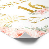 Poster Sweet 16 Blush Floral Paris Eiffel Champagne (Coin)