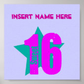 Poster Sweet 16 (Insérer le nom) (Devant)