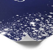 Poster Sweet 16 marine bleu argent parties scintillant bi (Coin)