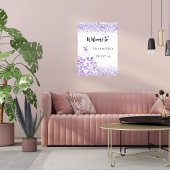 Poster Sweet 16 robe blanche violet fête d'accueil