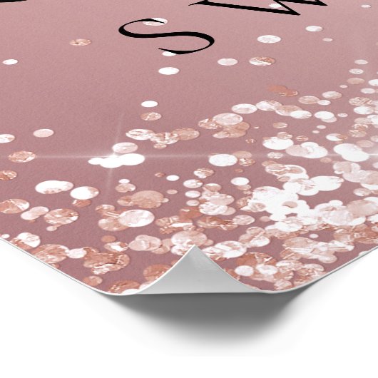 Poster Sweet 16 rose rose pâle rose parties scintillant p (Coin)