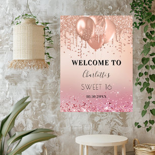 Poster Sweet 16 rose rose rose or rose parties scintillan