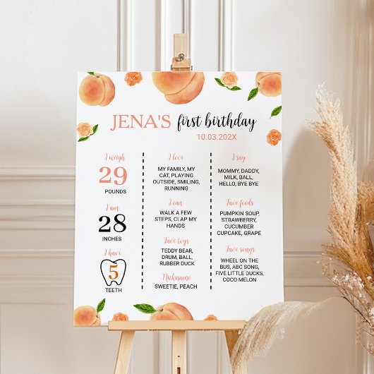 Poster Sweet As A Peach 1er Anniversaire