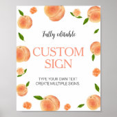 Poster Sweet As A Peach Anniversaire Panneau Table Person (Devant)