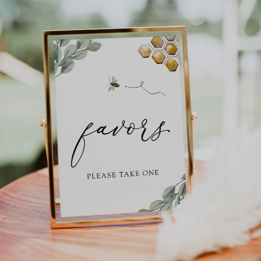 Poster Sweet as Can Bee Eucalyptus Favors Sign