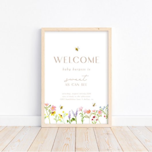 Poster Sweet As Can Bee Modern Minimal Welcome