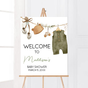 Poster Sweet Baby Boy Boho Vêtements Baby shower Bienvenu
