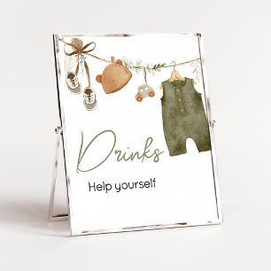 Poster Sweet Baby Boy Boho Vêtements Baby shower Boissons