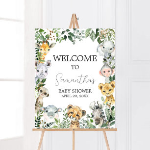 Poster Sweet Baby Boy Safari Baby shower Bienvenue