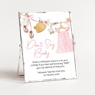 Poster Sweet Baby Girl Boho Vêtements ne pas dire bébé