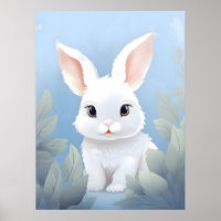 Poster Sweet Baby Rabbit in Nature