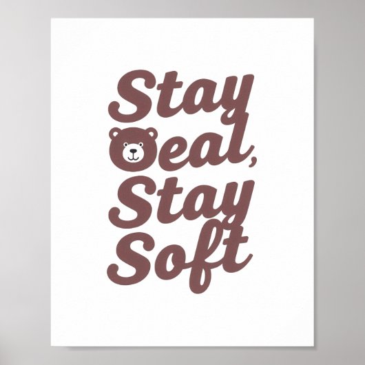 Poster Sweet Bear in a Hoodie Positive Message (Devant)