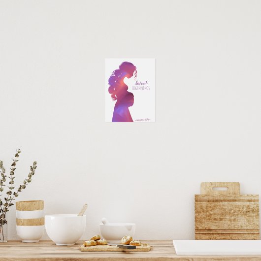 Poster Sweet Beginnings - Art de maternité de grossesse (Cuisine)