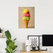 Poster "Sweet Bliss" - Ice Cream Cone Art Imprimer (Bureau à domicile)
