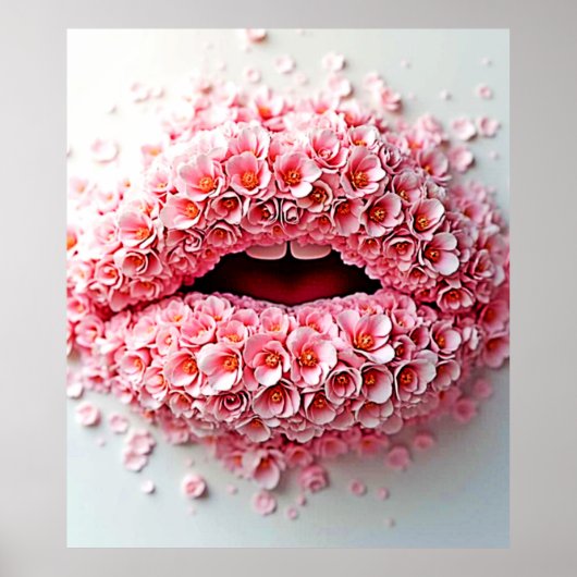 Poster Sweet Bloom Lips Art (Devant)