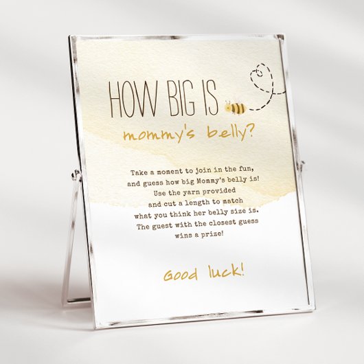 Poster Sweet Bumble Bee How Big Is Maman's Belly Sign