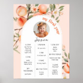 Poster Sweet comme une pêche 1s anniversaire de fête phot (Devant)