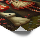 Poster Sweet Cute Petit Champagne Casquette Girl Art (Coin)