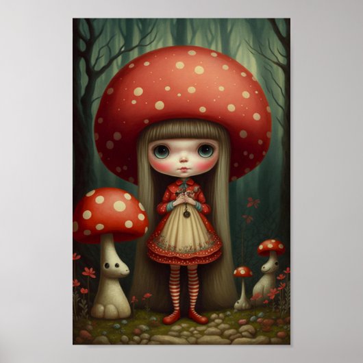 Poster Sweet Cute Petit Champagne Casquette Girl Art (Devant)